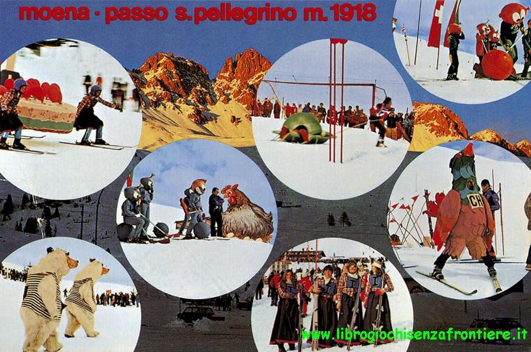 Cartolina con immagini tratte dalla puntata di Moena (I), Questa pazza pazza neve 1978